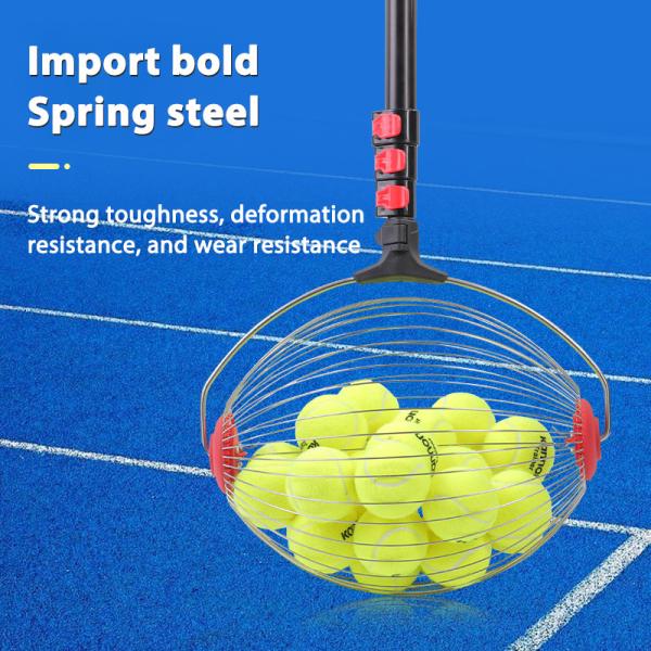 Portable Roller Tennis Balls Picker Pickleball Pick-Up Bucket with Hook Ball Organizer Tool for Court