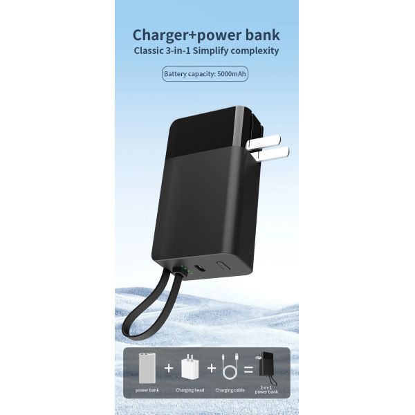 22.5W Output 3 In 1 Quick Charger Power Bank Micro USB Safety With Over Discharging Protection