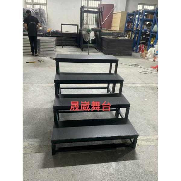 6-step Stage Stairs Square Pattern Aluminum Alloy and Plywood Choir Stand
