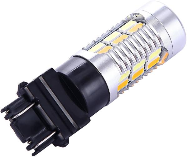 3157 3057 3357 4157 LED Brake Turn Signal Lights  Amber Switchback 22 SMD with Projector