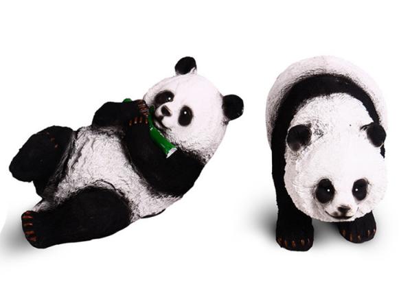 A pair of panda lights LED resin waterproof landscape lamp translucent animal outdoor park lawn lamp
