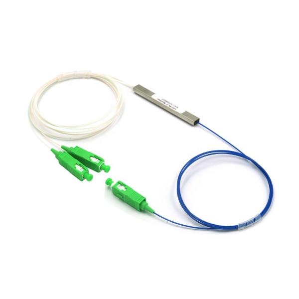 SC/APC G657A2 Fiber PLC Splitter 1x2 For Distribution Box 1 Connectors