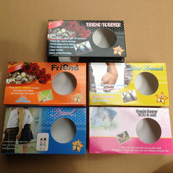 Friend Series Color Box Love Pearl Necklace Gift Box With Fashion Cage Pendant for Promotion Gift