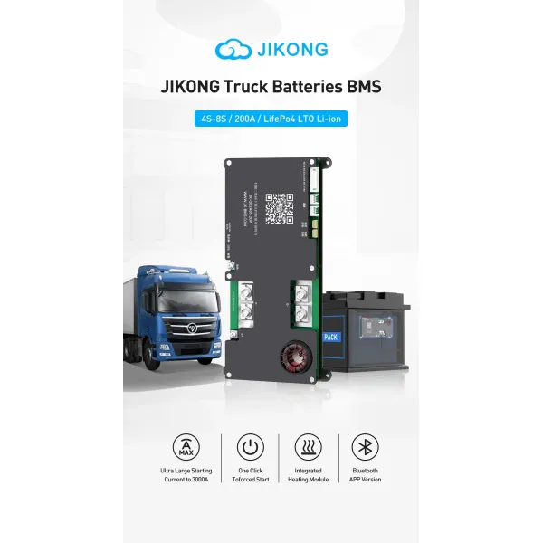 Smart BMS LiFePO4 4s 12V BMS LiFePO4 8s 24V 100A 150A for Car Starting Truck Lithium Battery