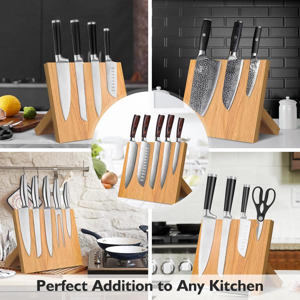 Организационный магнитный бамбуковый деревянный нож для кухонного прилавка