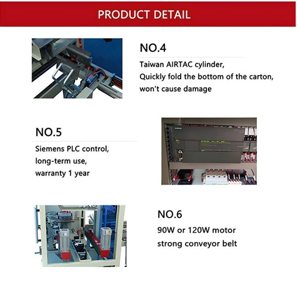 Hipac Automatic Electric Carton Erector Machine with 8-12carton/min Speed for Paper Case Opening and Forming