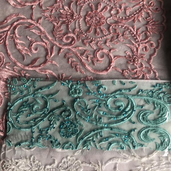 Easily Customizable Luxury 3D Flowers Beaded Embroidery Lace Fabric New Design Lace for Women's Clothing Dance  Dresses