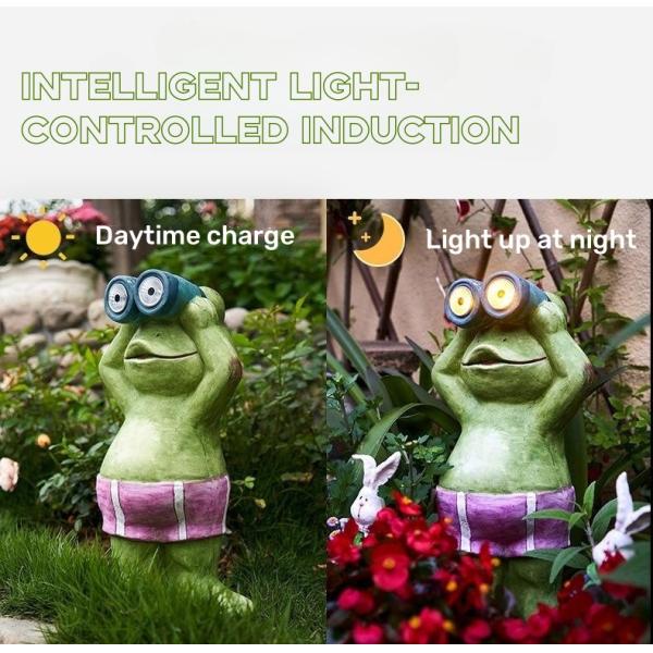 Смола украшения солнечной смолы света лягушки на открытом воздухе животная производит света ландшафта сада двора сада декоративные