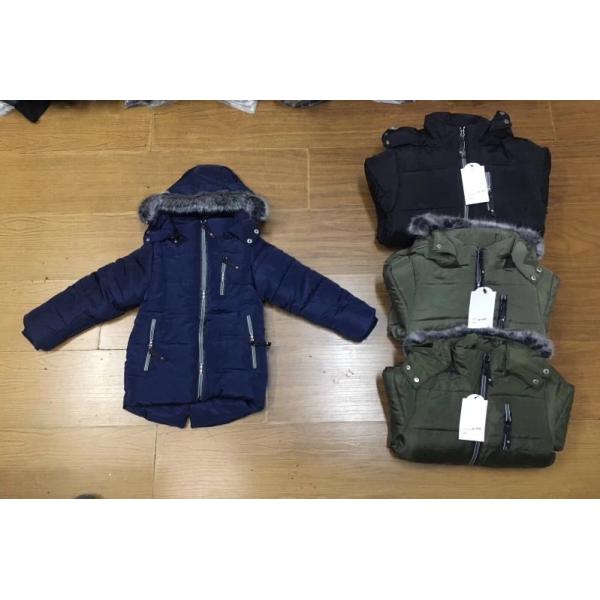 Multicolour Olive Navy Boys Longline Puffer Coat 100% Polyester Fiver
