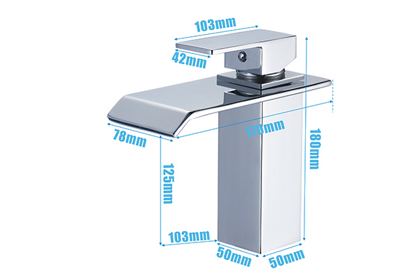 Waterfall Single Hole Bathroom Basin Faucets Solid Brass Materials ROVATE