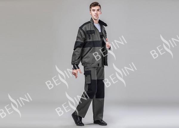 Industrial Workwear Mens Jackets With Detachable Sleeves / Elastic Adjustment On Waist