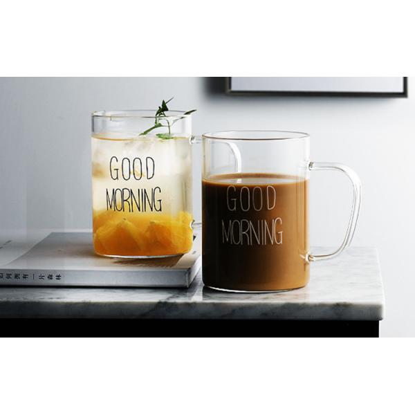 одностеночная стеклянная кофейная чашка 450мл с доказательством жары простого дизайна ручки