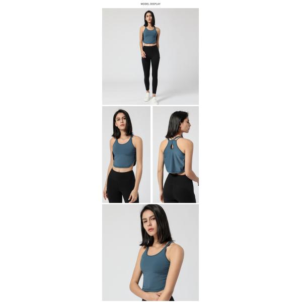210gsm Lulu Open Back Activewear T Shirts Running Sports Yoga Fitness Vest T Shirt