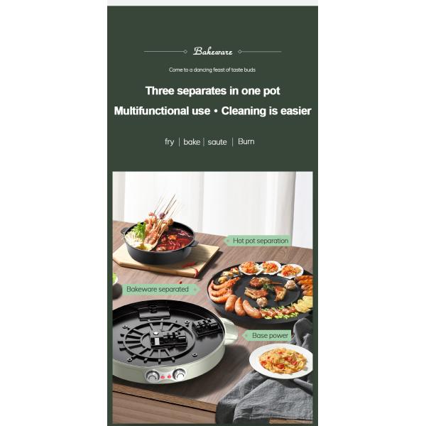 1700W Electric Grills Griddles Skillets all in one 36x11cm