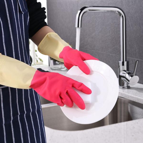 Troupeau bicolore industriel de épaississement du gant 320mm de latex rayant la résistance chimique