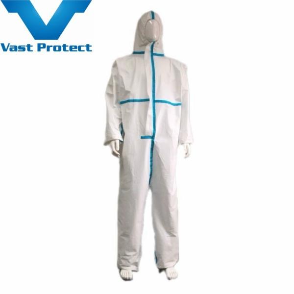 Vestuário de segurança de proteção Tyvek direto de categoria 3/Categoria III padrão com autocolante de logotipo