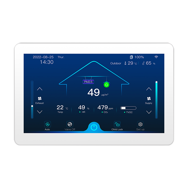 Smart HVAC Controller with RS485 Centralized Control, Real-Time Air Quality Monitoring & Motorized Air Valves