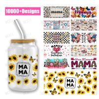 Transferências de embrulho de taça UV DTF Logotipo personalizado Libbey Glass Tumbler Para as celebrações do Dia da Mãe