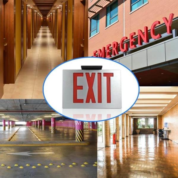 Brush Silver Aluminum LED Emergency 3.8W Fire Exit Sign Lights