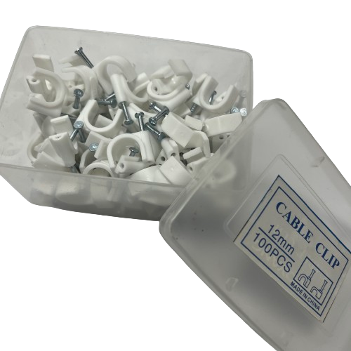 Electrical Wiring Accessories Flat Nail Clips PE Material Round Plastic Wall Cable Wire Clip