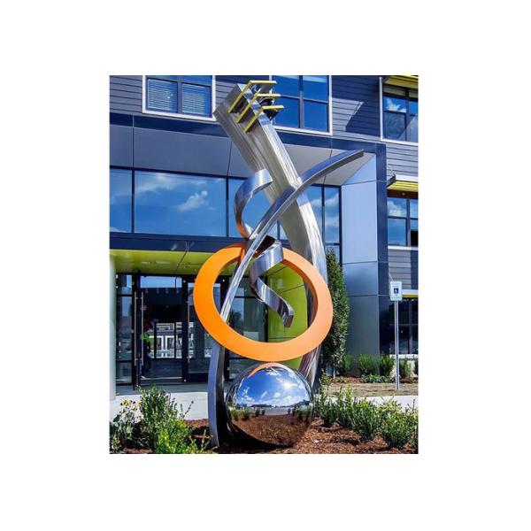 Гитара конспекта монументальной скульптуры 3Д скульптуры нержавеющей стали изящного искусства современная