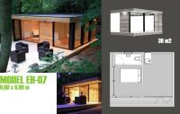 Quadro de aço leve Design moderno Casa de férias Jardim pré-fabricado Estúdio Cabines de escritório
