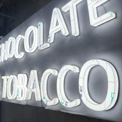 Outdoor Indoor Store Front Led Illuminated Full Lit Acrylic Channel Letters 3D Light Signage Tobacco Shop Led Sign
