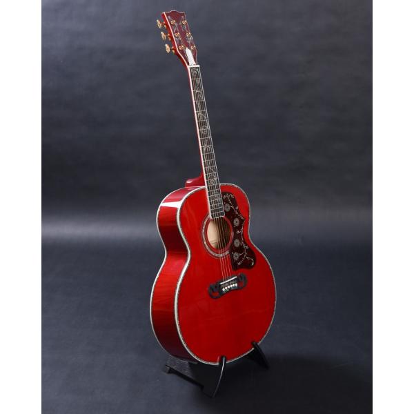 Customized acoustic guitar, 43 inch Jumbo guitar, Quilt Vine Viper red, Guitarra acustica