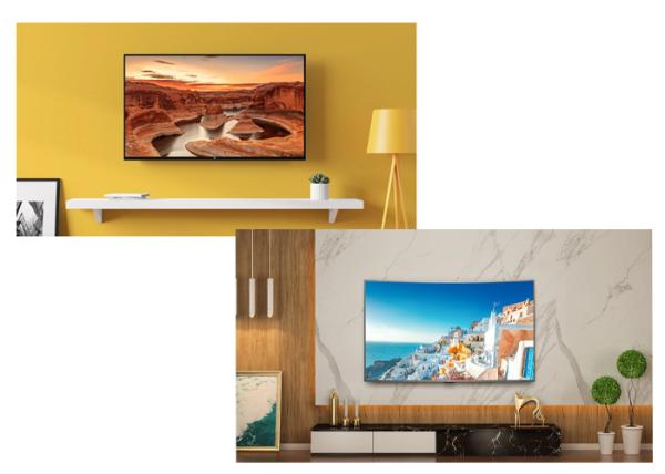 Indoor LCD Video Screen , Free Standing LCD TV Panel With Built - In APPs