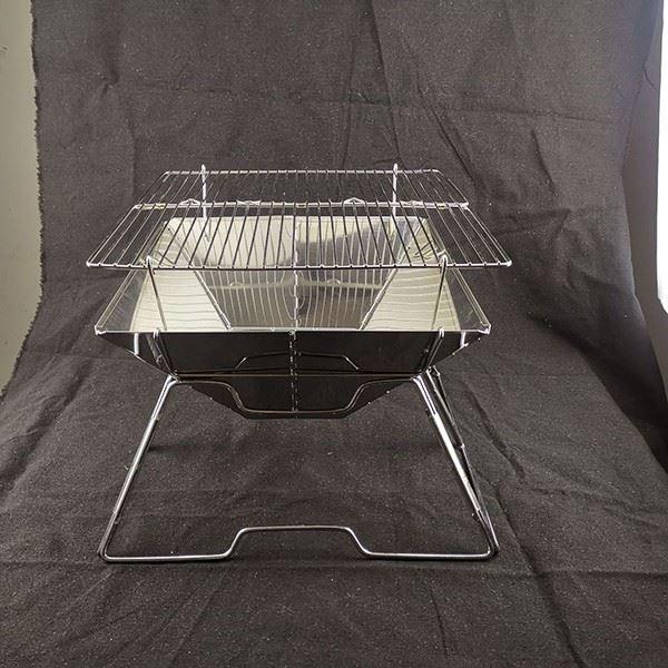 Picnic Outdoor Charcoal Barbecue Grill, Portable Charcoal Grill, Folding Stainless Steel Camping Fire Pit