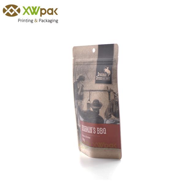 Aluminium Foil Lined Custom Printed Kraft Bags , Hot Food Printed Kraft Paper Bags