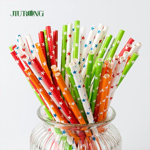 FDA Dot Printing Stripe Paper Straw For Takeaway Food Services