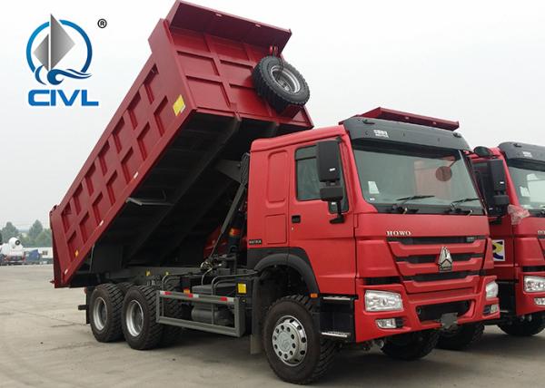 Sinotruk 6X4 Heavy Duty Dump Truck 10 Wheel Dump Truck 30T Red Color Tipper Truck