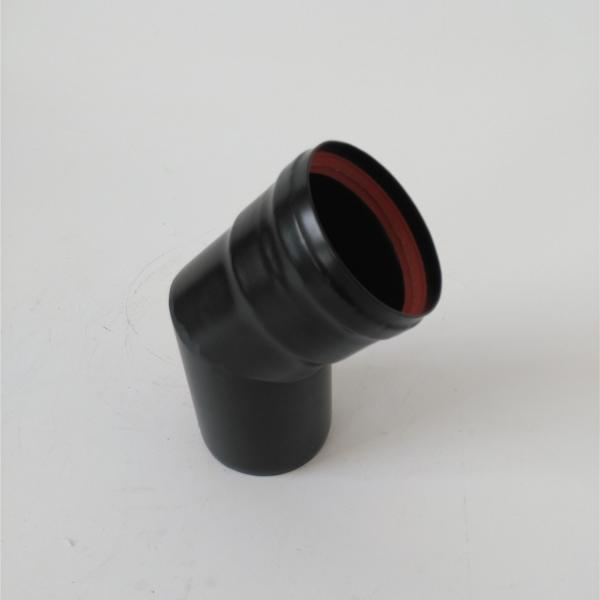 7 Inch Black Single Wall Flue Pellet Stove Chimney 45 Degree Elbow With Locking Band