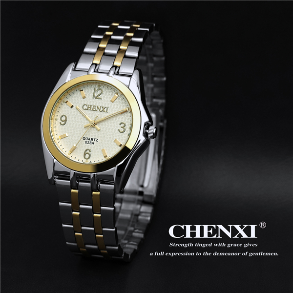 T028A10H Gold Stainelss Steel Band Wristwatches Man Luxury Couple's Quartz Watches Unisex