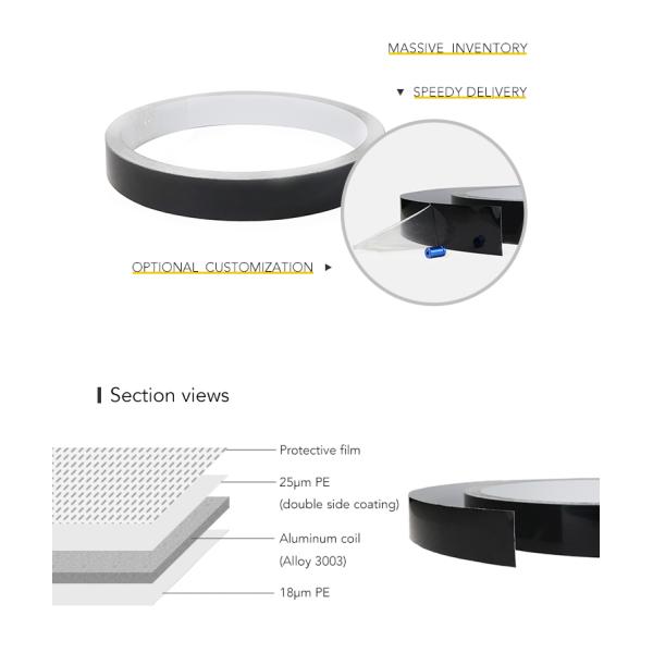 крен катушки крышки отделки металлического листа 1mm черный красочный алюминиевый