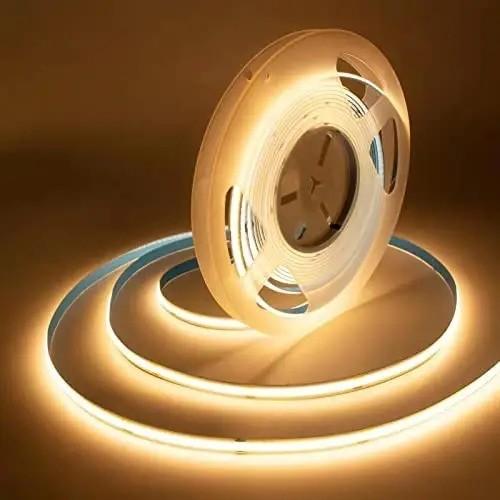 90lm/w Lamp Luminous Efficiency Smart COB Led Strip 12V 24V 5M 252leds for Advertising