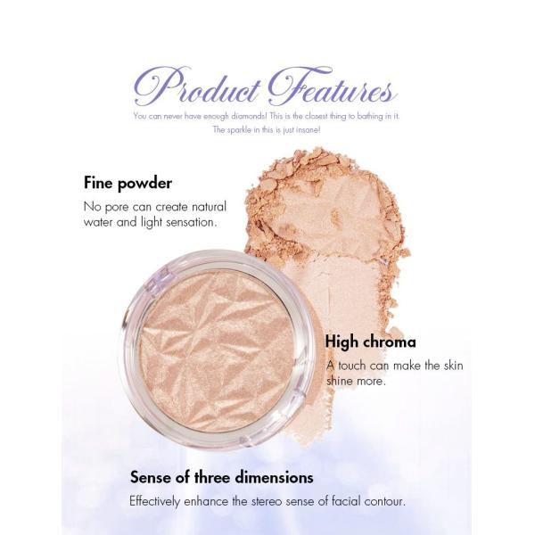 Long Lasting Diamond Glitter Highlighter Pressed Illuminating Powder 3g