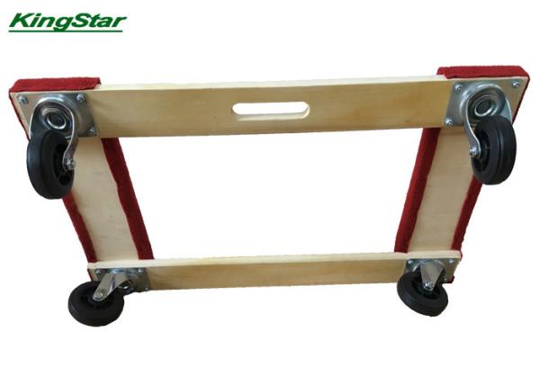 Hard Wood Heavy Duty Furniture Dolly With 4 Inch 100mm PVC Wheel 1000lbs Capacity