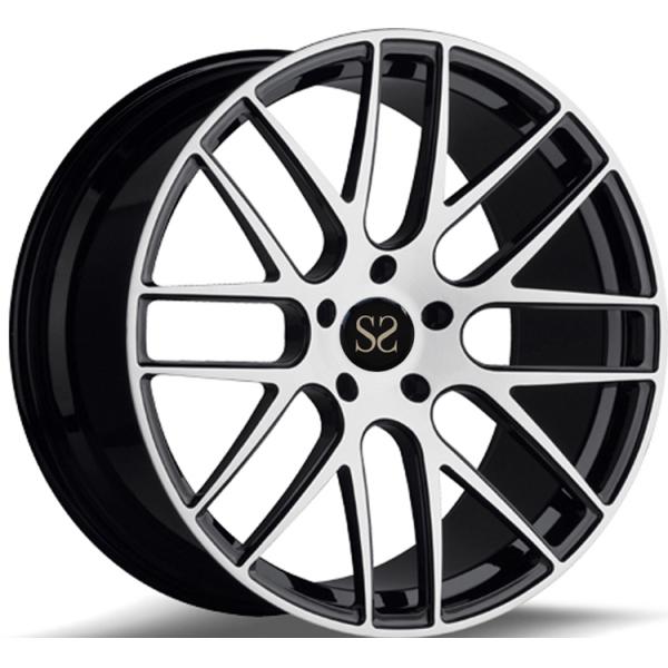 2- Piece Gloss Black Machined 21 Rims For 911 Forged Rims Wheels 5x130
