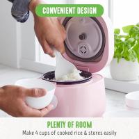 Mini cocinera de arroz 2 tazas sin cocinar, cocinera de arroz de 1.2L pequeña con olla sin pegamento, pequeña cocinera de arroz con un toque y mantenimiento