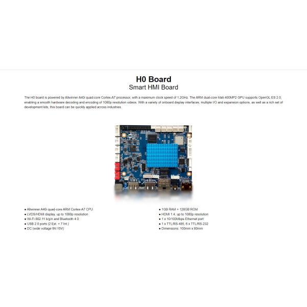 H0 Smart HMI Board Allwinner A40i четырехъядерный Кортекс-A7 @1.2GHz Android 7.1