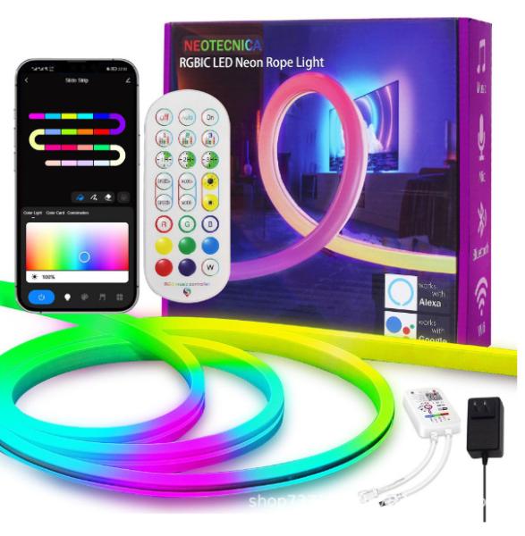 16.4ft RGB Silicone Neon Strip Light Remote Control Smart Color Changing