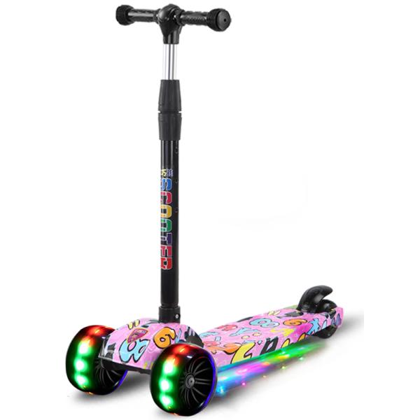 Plastic Foldable Children's Pedal Scooter 3 Wheel Scooter for 2-5 Years