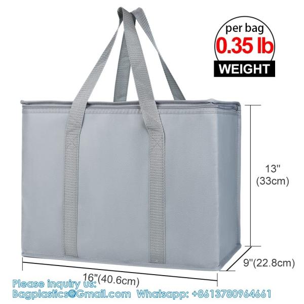 Pack Extra Insulated Grocery Shopping Bag, Large Blue, Reusable Bags,Pizza,Sturdy, Recyclable, Reusable