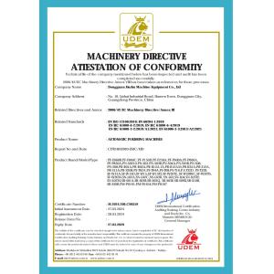 Dongguan Jinzhu Machinery Equipment Co., Ltd. Certificações
