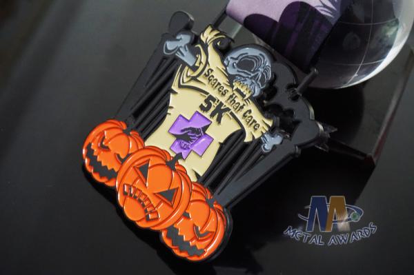 Halloween And Taekwondo, Shooting Sports Metal Award Medals With Colors And Black Nickel Plating