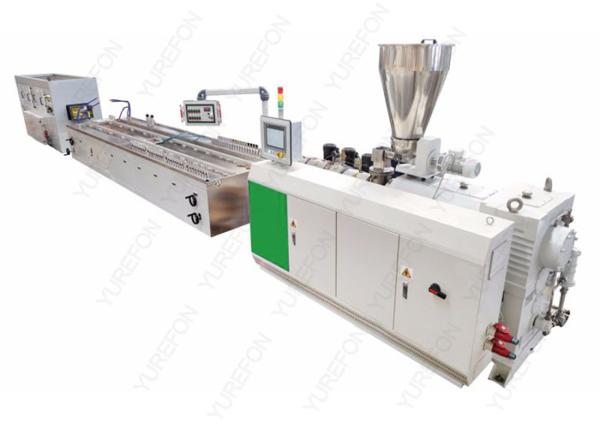 Double Screw WPC Profile Extrusion Line , 20 M Wood Plastic Composite Production Line