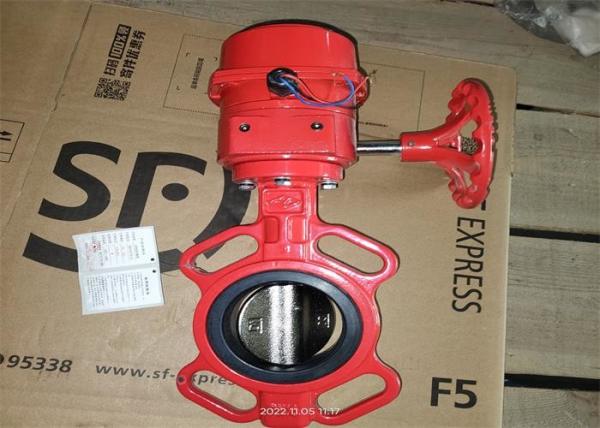Size 80mm Signal Wafer Butterfly Valve Water Medium For Fire Protection