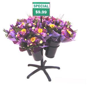 6 Bouquets Metal Floor Display Stand In Flower Shop
